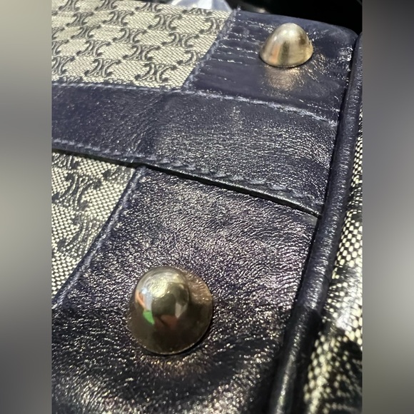 CELINE Macadam Boston Tote Bag M03 Navy Tan Cream PVC Leather - COA INCLUDED! - Picture 9 of 17